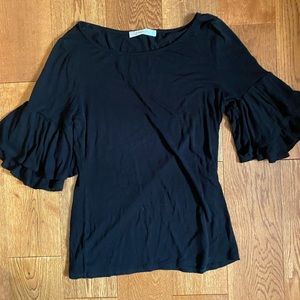 Black Ruffle Sleeve Style Now Blouse